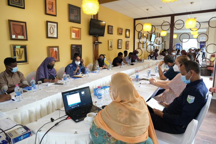 Les organisations de la société civile djioutiennes comme l’UNFD reçoivent des formations pour améliorer leurs appuis aux migrants ©IOM