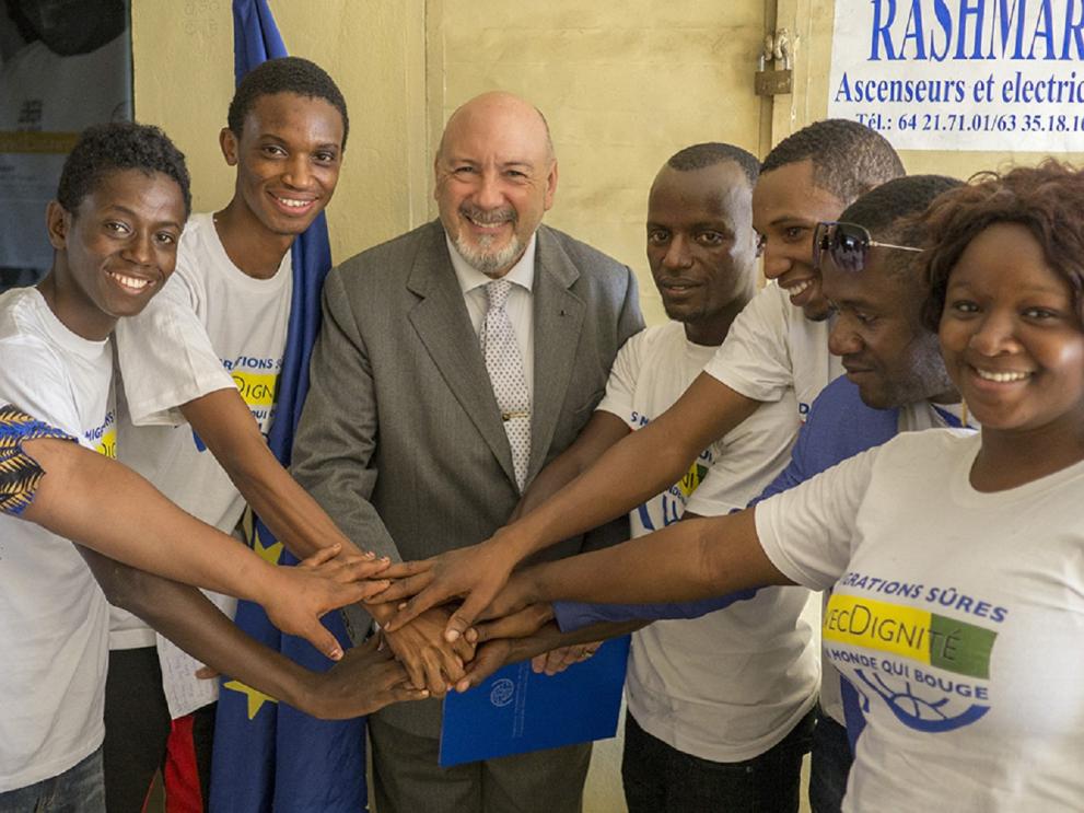 L'Ambassadeur de l'Union européenne, S.E.M. Josep Coll, encourage l'Organisation guinéenne de lutte contre la migration irrégulière