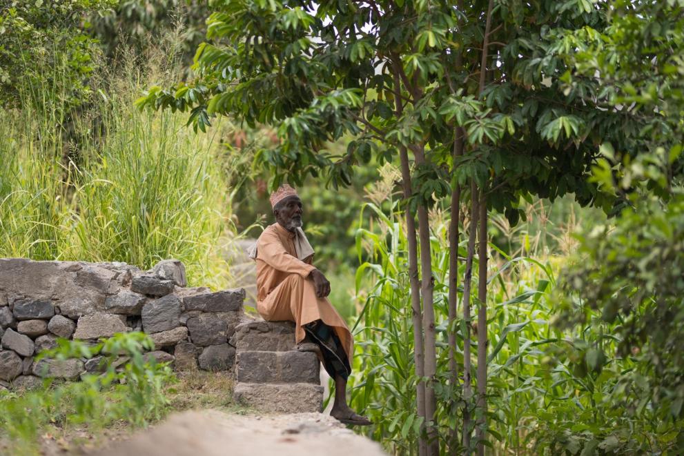 Mohamed Moussa Boucha, in his agro-pastoral garden in Randa (Djibouti) benefitted from EUTF support