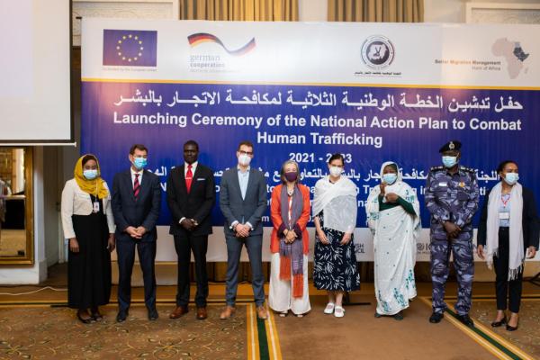 Launching Ceremony of the Sudanese Action Plan to Combat Human Trafficking, in presence of the EU Ambassador Robert Van den Dool and the Sudanese Minister of Justice, Nasredeen Abdulbari