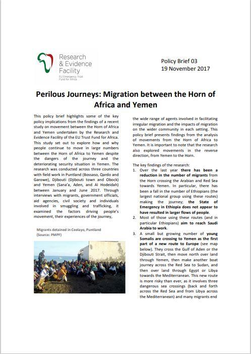 Perilous Journeys: Migration between the Horn of Africa and Yemen